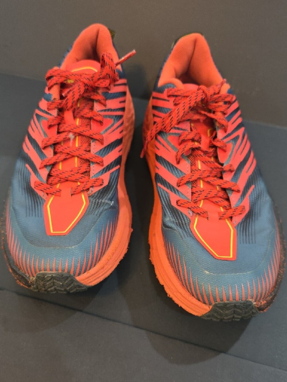 Hoka Speedgoat 4 Vibram Men's Athletic Shoes in Orange and Blue/Black Size 9.5 - Picture 5 of 10